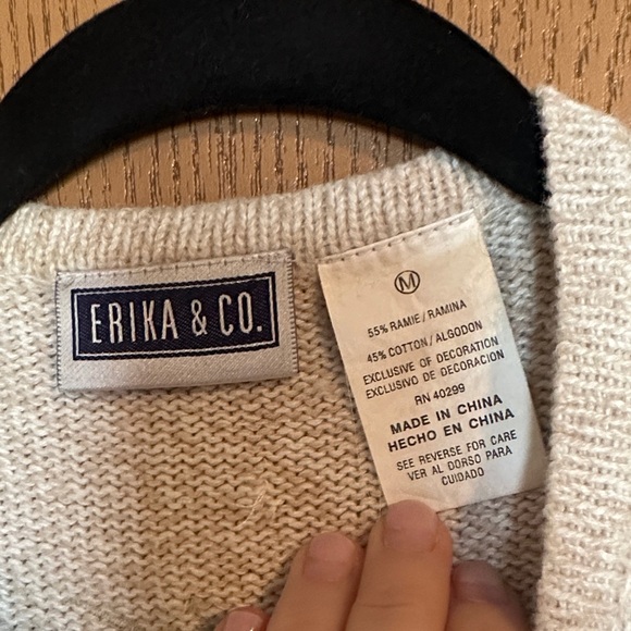 Erika Cream Festive Women's Cardigan - Picture 3 of 4